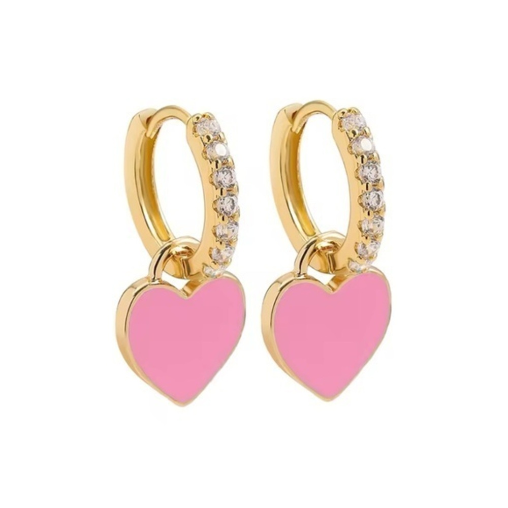 NWT Pink Heart Earrings